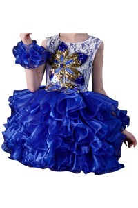 A large number of custom sleeveless dress cheerleaders fashion design tutu skirt performance clothing cheerleading clothing factory SKCU025 side view